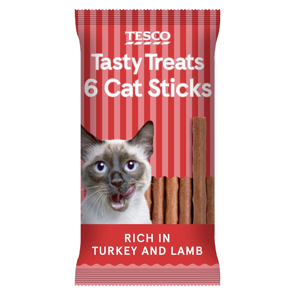 image 1 of Tesco Turkey & Lamb Cat Stick Treats 30G