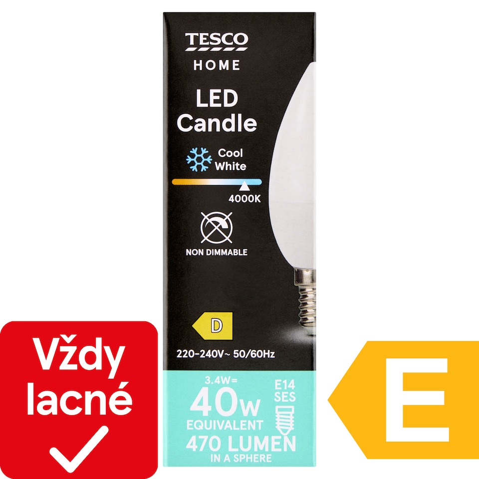 obrázok 1 z Tesco Home LED žiarovka 3,4W E14 studené biele svetlo 
