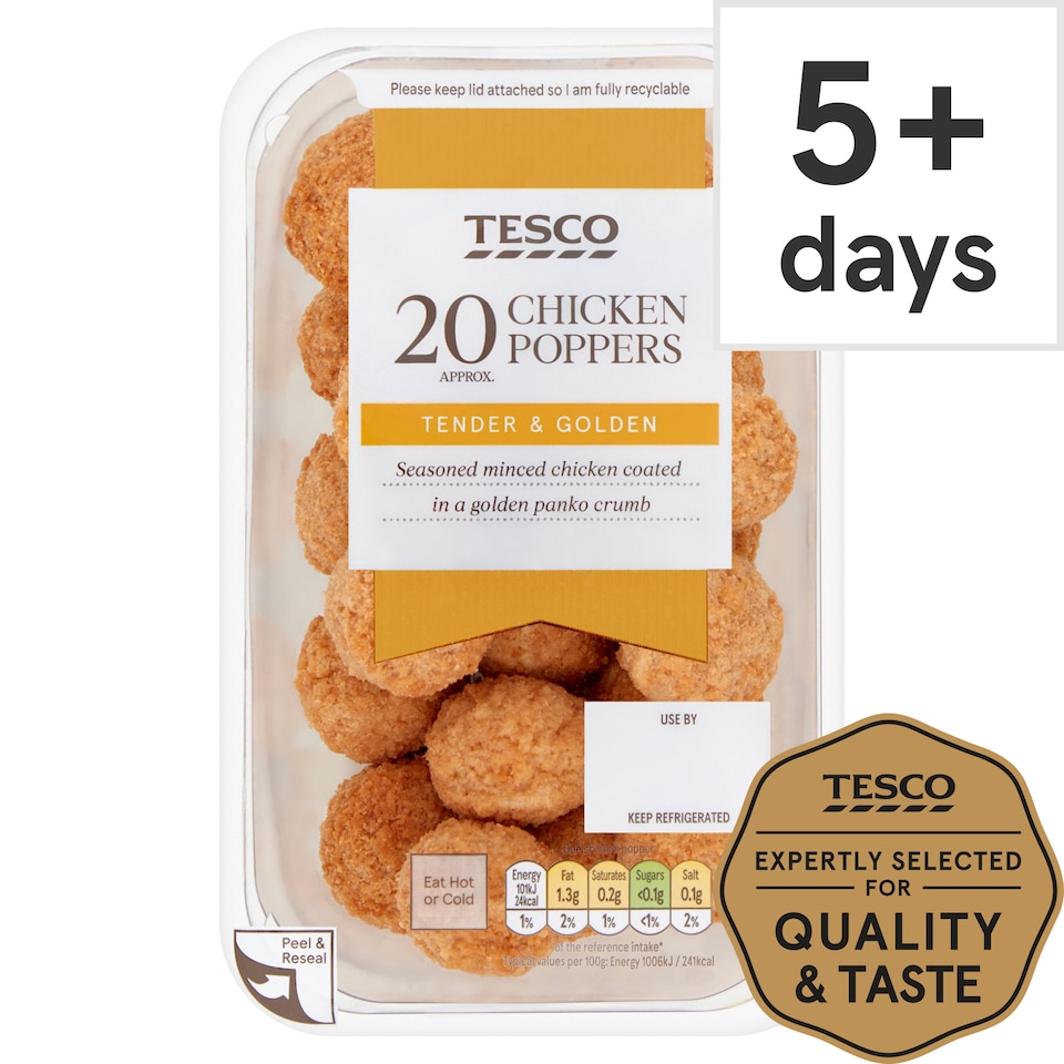 Tesco Chicken Poppers 20 Pack 200g