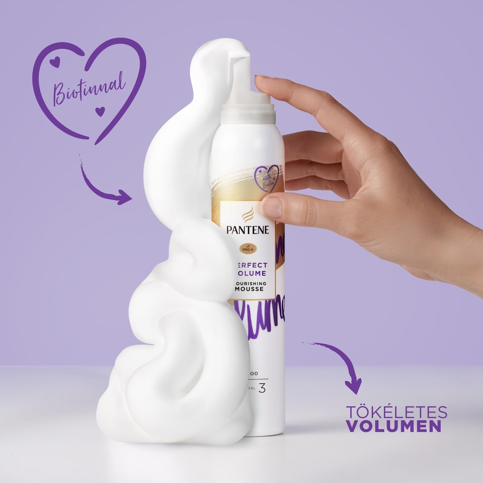 image 1 of Pantene Pro-V Perfect-Volume Nourishing & Heat Protection Hair Mousse, With Biotin, 200ML
