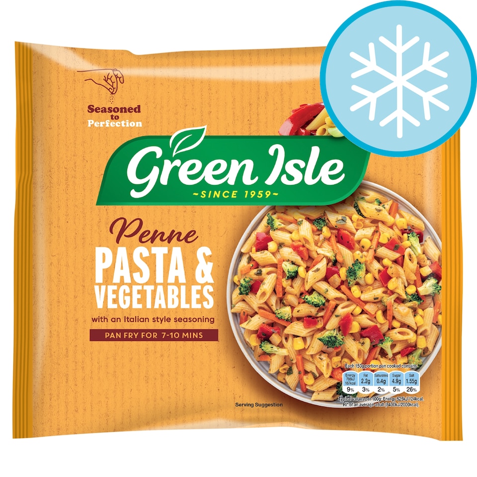 Green Isle Penne Pasta & Vegetables with an Italian Style Seasoning 550g