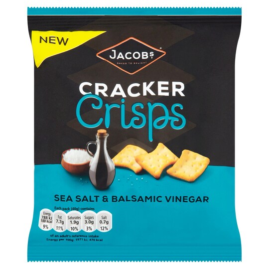Jacobs Cracker Crisps Salt & Bals Vingr 40g Tesco Groceries