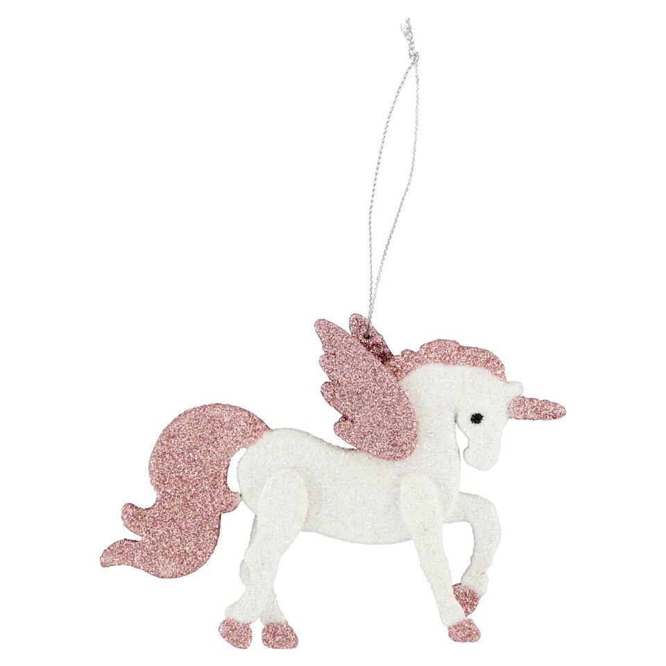 Glittering Unicorn Hanging Ornament