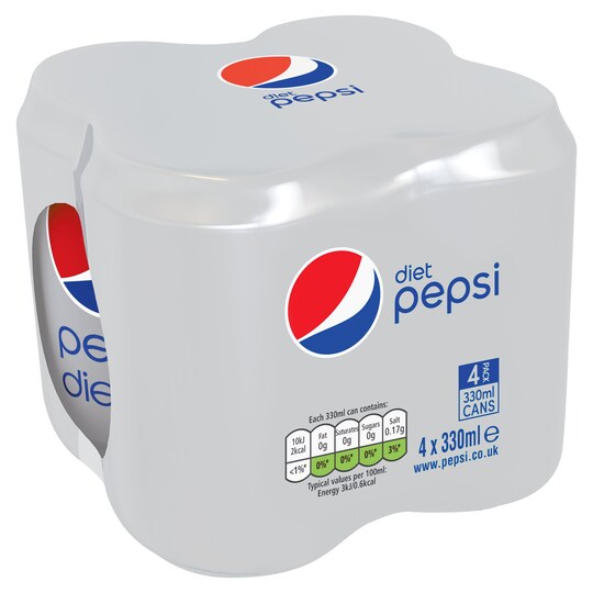 Pepsi Diet 330ml 4pk Tesco Groceries