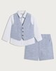 image 4 of F&F Boys 3-Piece Pure Cotton Waistcoat, Shirt and Shorts Set in Blue