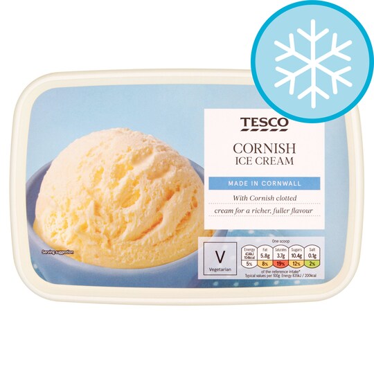 T. CORNISH CREAM DAIRY ICE CREAM 1LTR Tesco Groceries