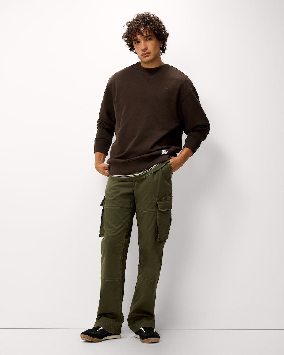image 1 of RDA Pure Cotton Crew Neck Sweatshirt in Chocolate