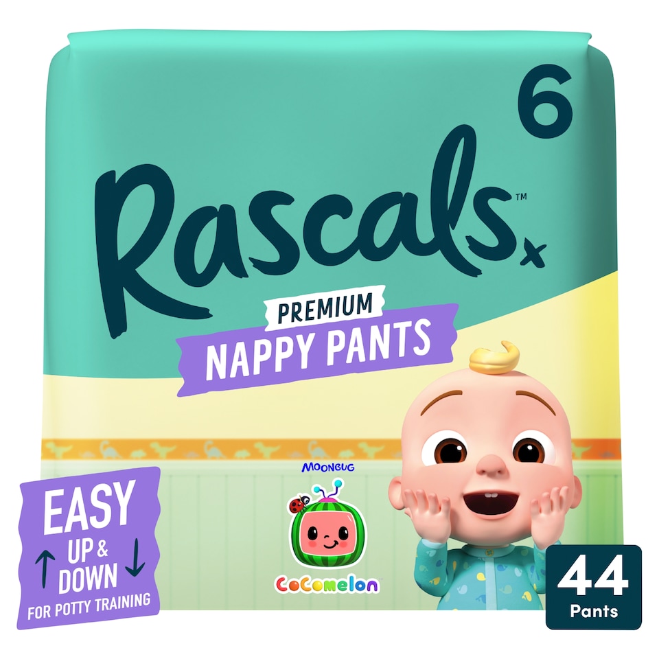 image 1 of Rascals Premium CoComelon Nappy Pants, Size 6 | 44 Jumbo Pack