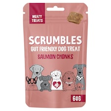 Scrumbles Gut Friendly Dog Treat Salmon Chonks 60g