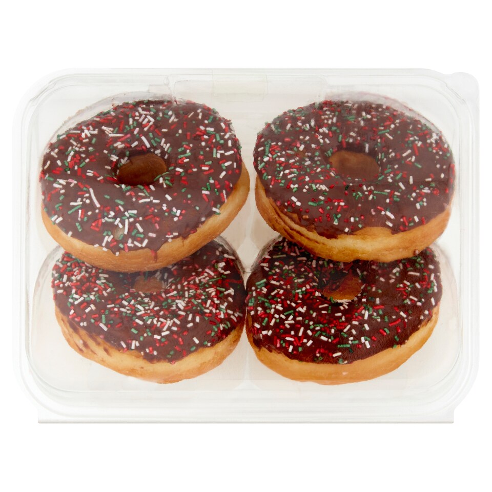 Tesco 4 Festive Doughnuts