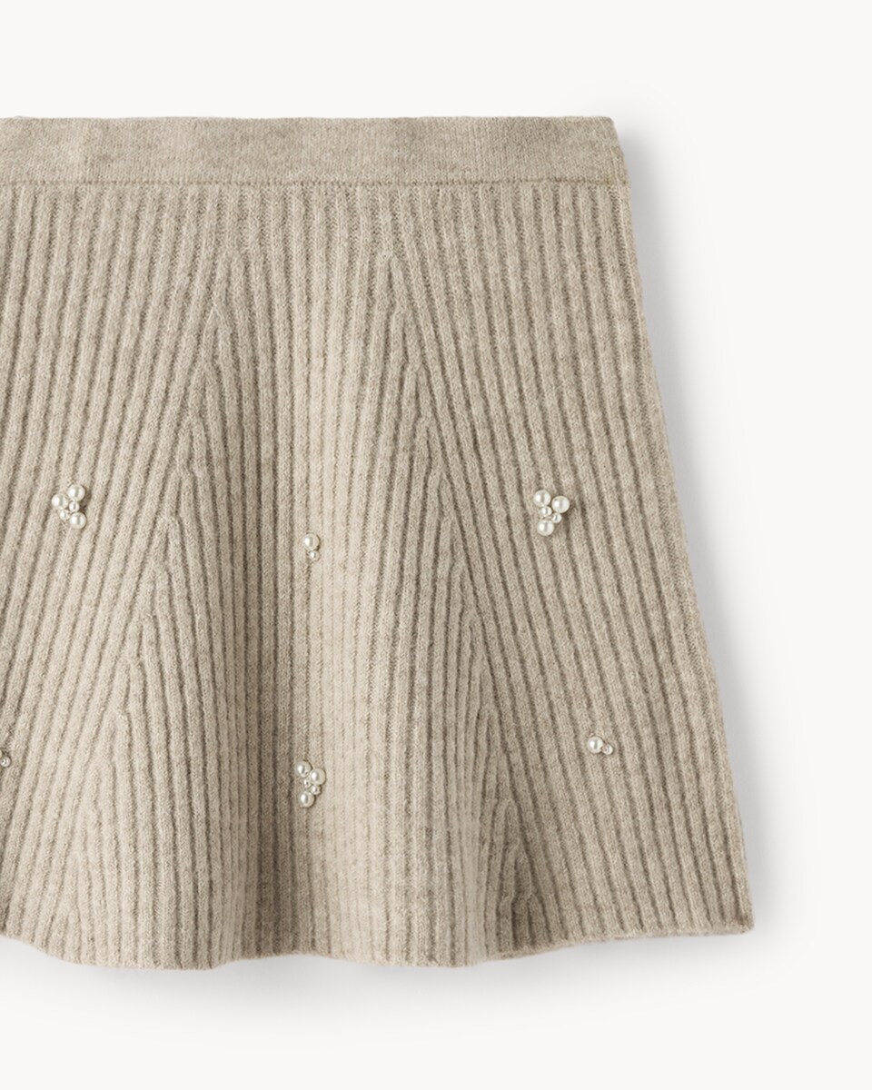 image 1 of F&F Girls Embellished Jumper and Skirt Set in Neutral