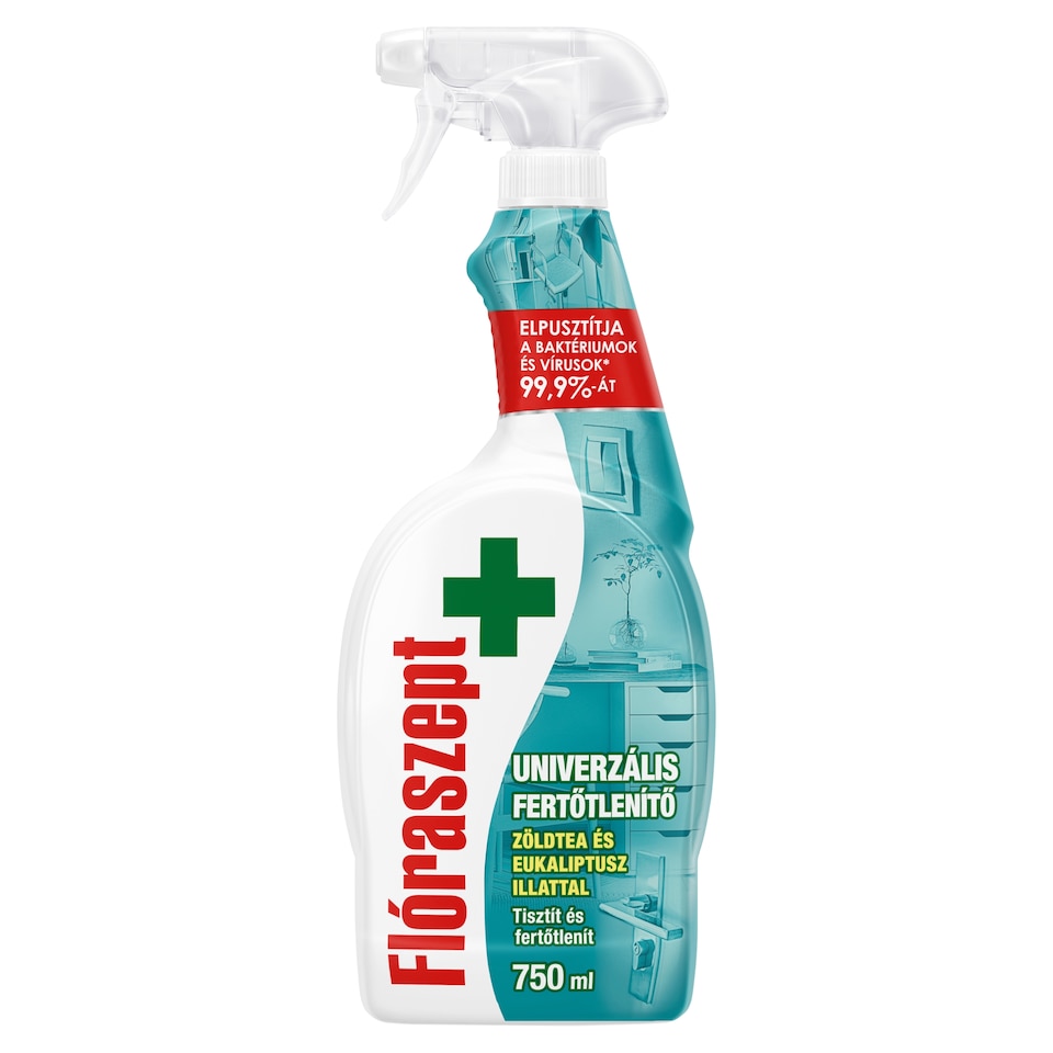 Flóraszept univerzális fertőtlenítő tisztító spray zöldtea és eukaliptusz illattal 750 ml