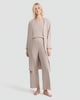 image 1 of F&F 3-Piece Waffle Textured Vest, Trousers and Cardigan Pyjama Set in Neutral