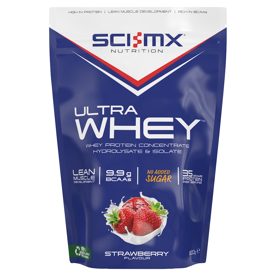 SCI-MX Ultra Whey Protein Powder - Strawberry 800g