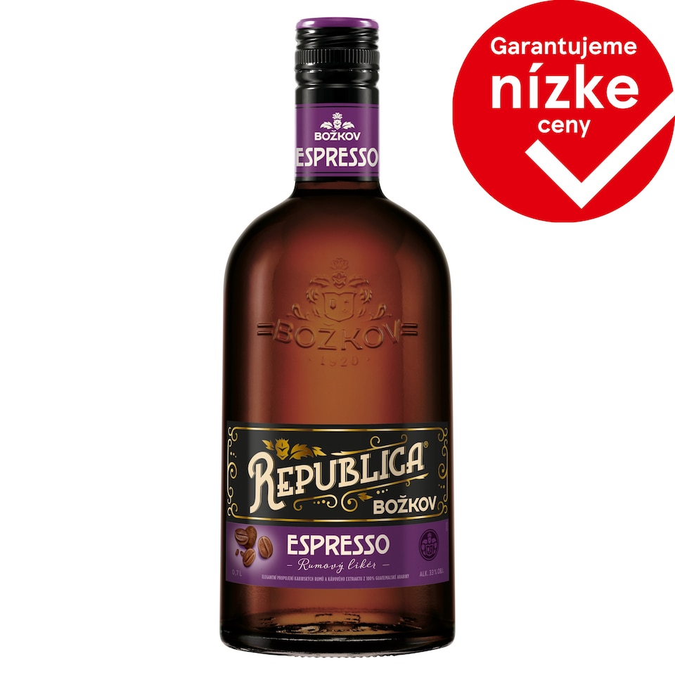 Božkov Republica Espresso Rum Liqueur 33% 0.7 L