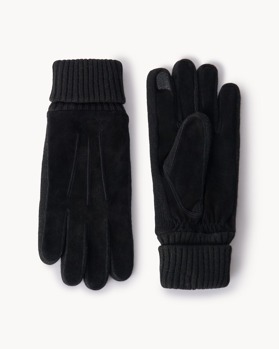 image 1 of F&F Suede Gloves in Black