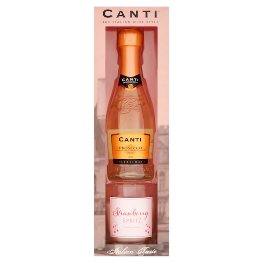 Canti Prosecco & Strawberry Candle Gift Set Tesco Groceries