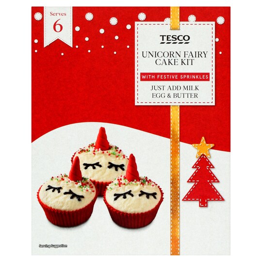 Tesco Christmas Unicorn Fairy Cake Kit 295G Tesco Groceries