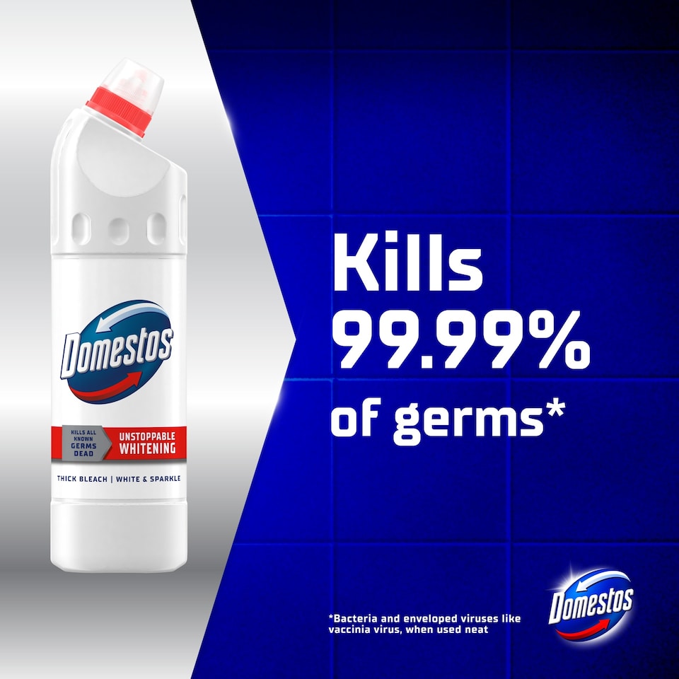 image 1 of Domestos Bleach White & Sparkle Toilet Cleaner 750ml