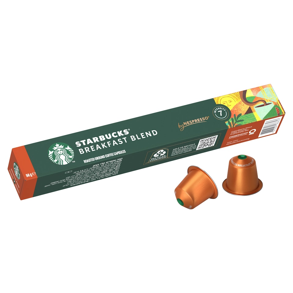 Obrázek 1 pro produkt STARBUCKS Breakfast Blend by NESPRESSO Medium Roast Kávové kapsle, 10 kapslí v balení, 56g