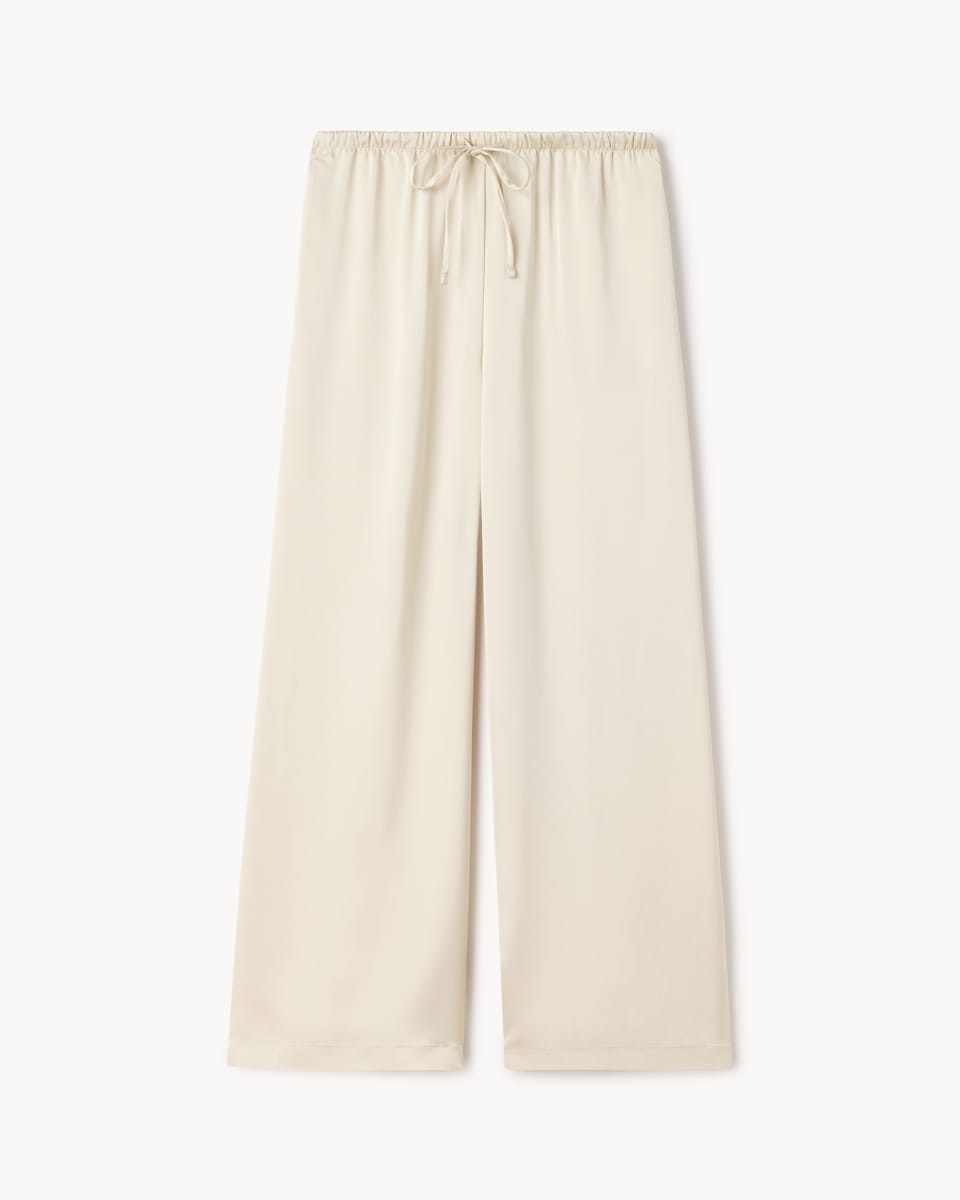 image 1 of F&F Satin Wide Leg Trousers in Stone