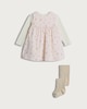 image 2 of F&F Baby 3-Piece Cotton Rich Mouse Print Dress, Bodysuit and Tights Set in Pink