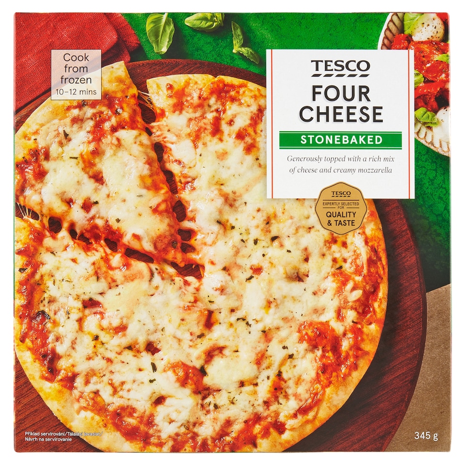 Tesco Quick-Froozen Stonebaked Four Cheese 345 g