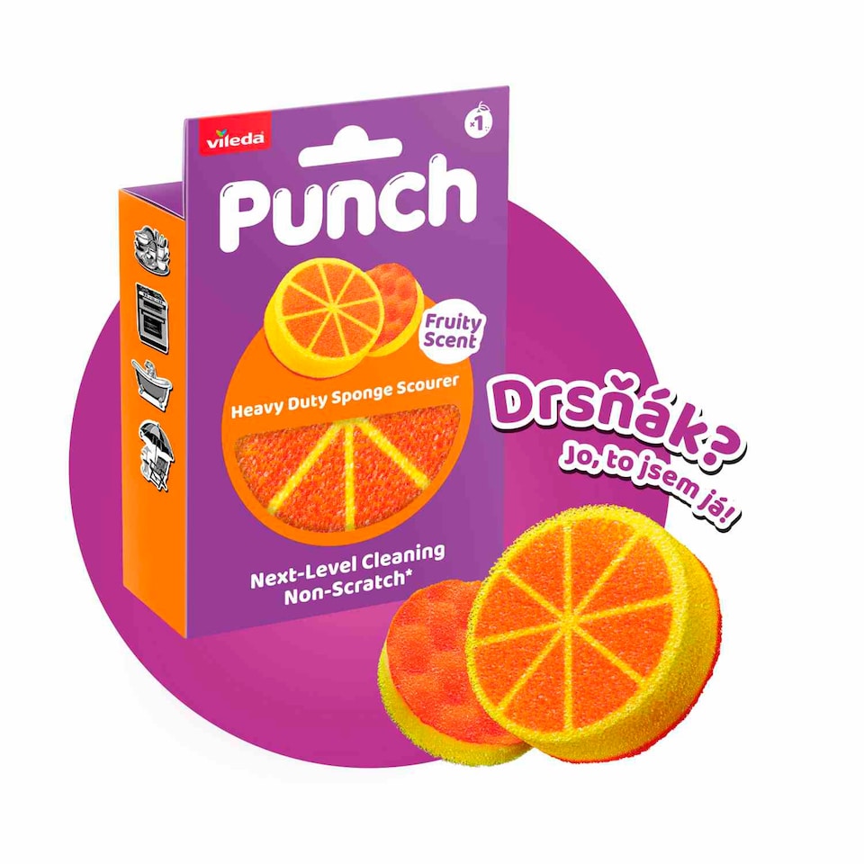 Vileda Punch orange houbička 1 ks
