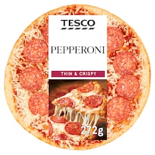 Tesco Thin & Crispy Pepperoni Pizza 272G