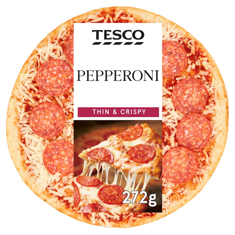 Tesco Thin & Crispy Pepperoni Pizza 272G