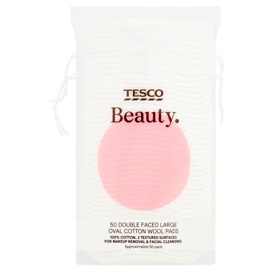 Tesco Large Oval Cotton Wool Pads Double Faced 50 Tesco Groceries