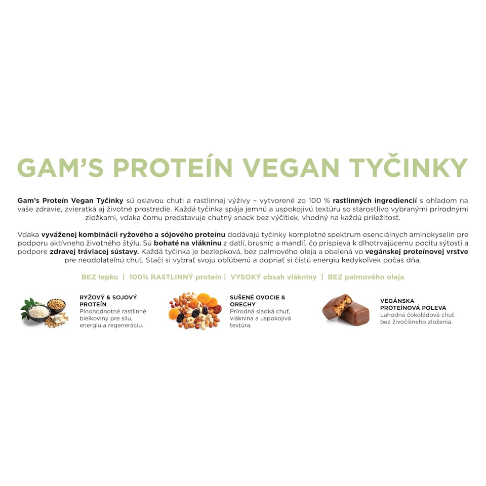 obrázok 1 z Gam's Vegánska proteínová tyčinka s lyofilizovanými ríbezľami v horkej poleve 40 g