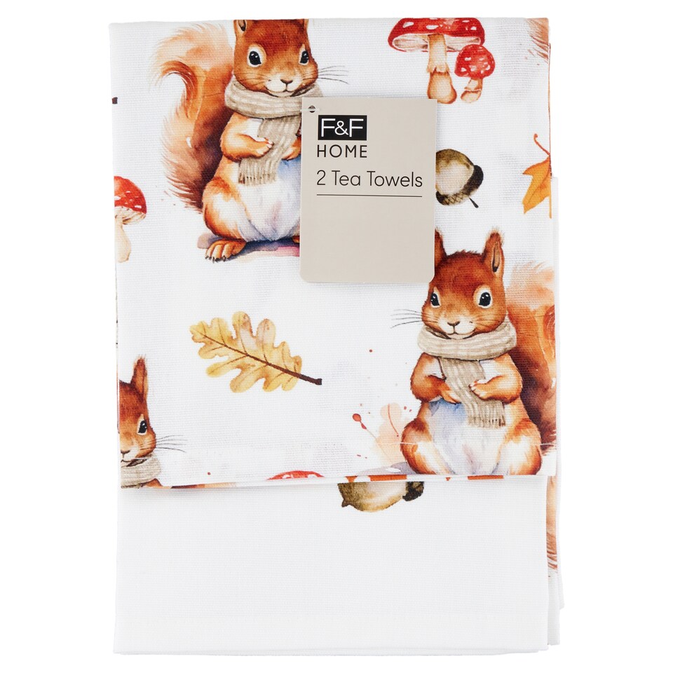 image 1 of F&F Home Squirrel Tea Towel 50 x 70 cm 2 pcs