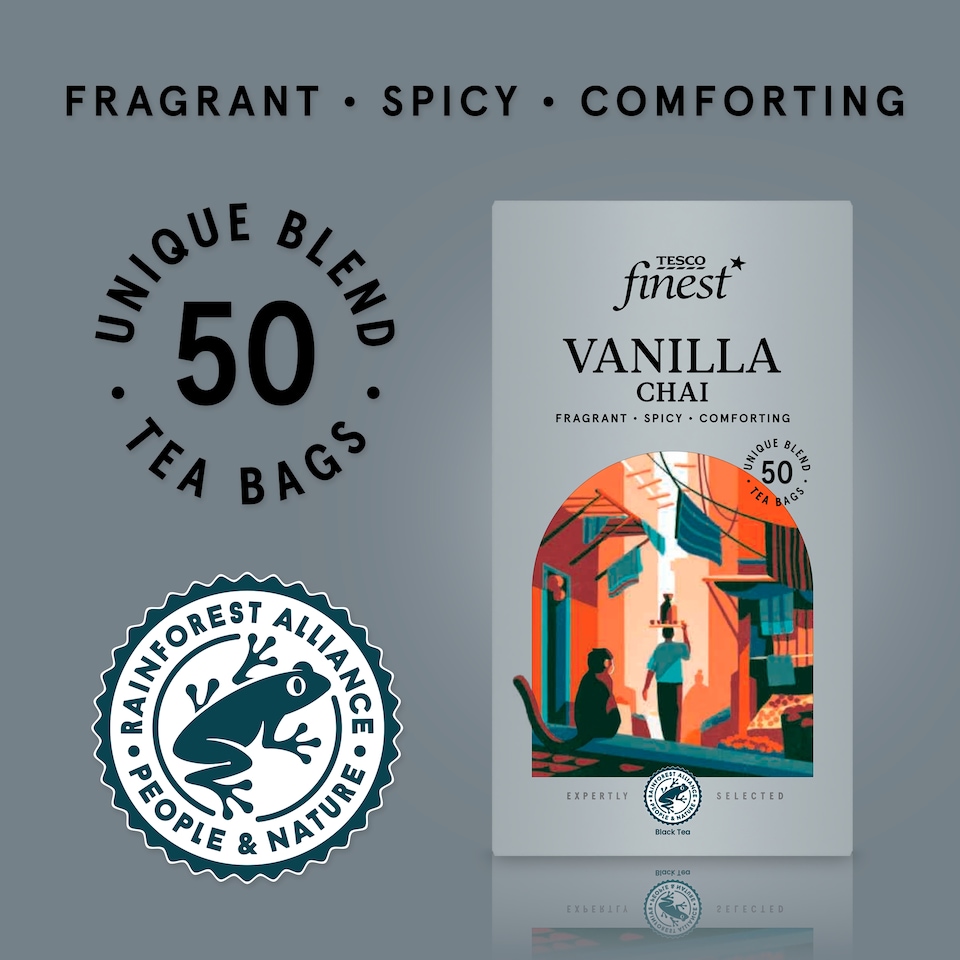 image 1 of Tesco Finest Vanilla Chai 50 Tea Bags 125G