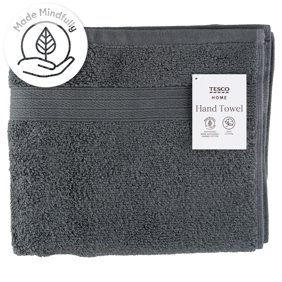 Tesco Home szürke színű kéztörlő 50 cm x 90 cm