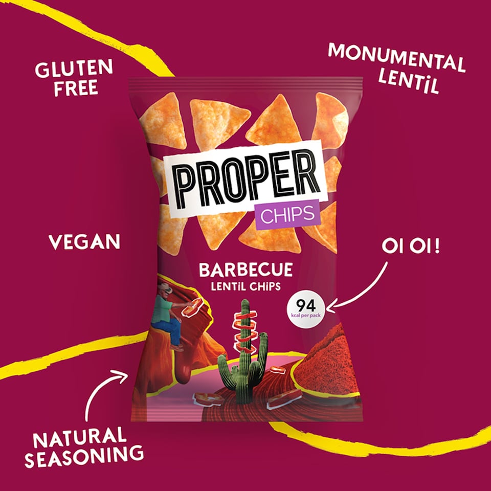 image 1 of Proper Barbecue Lentil Chips 20g