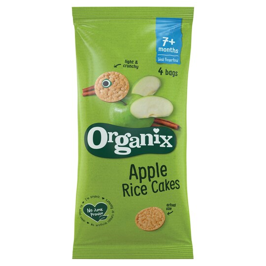 Organix Apple Rice Cakes Multipack 4X28g Tesco Groceries