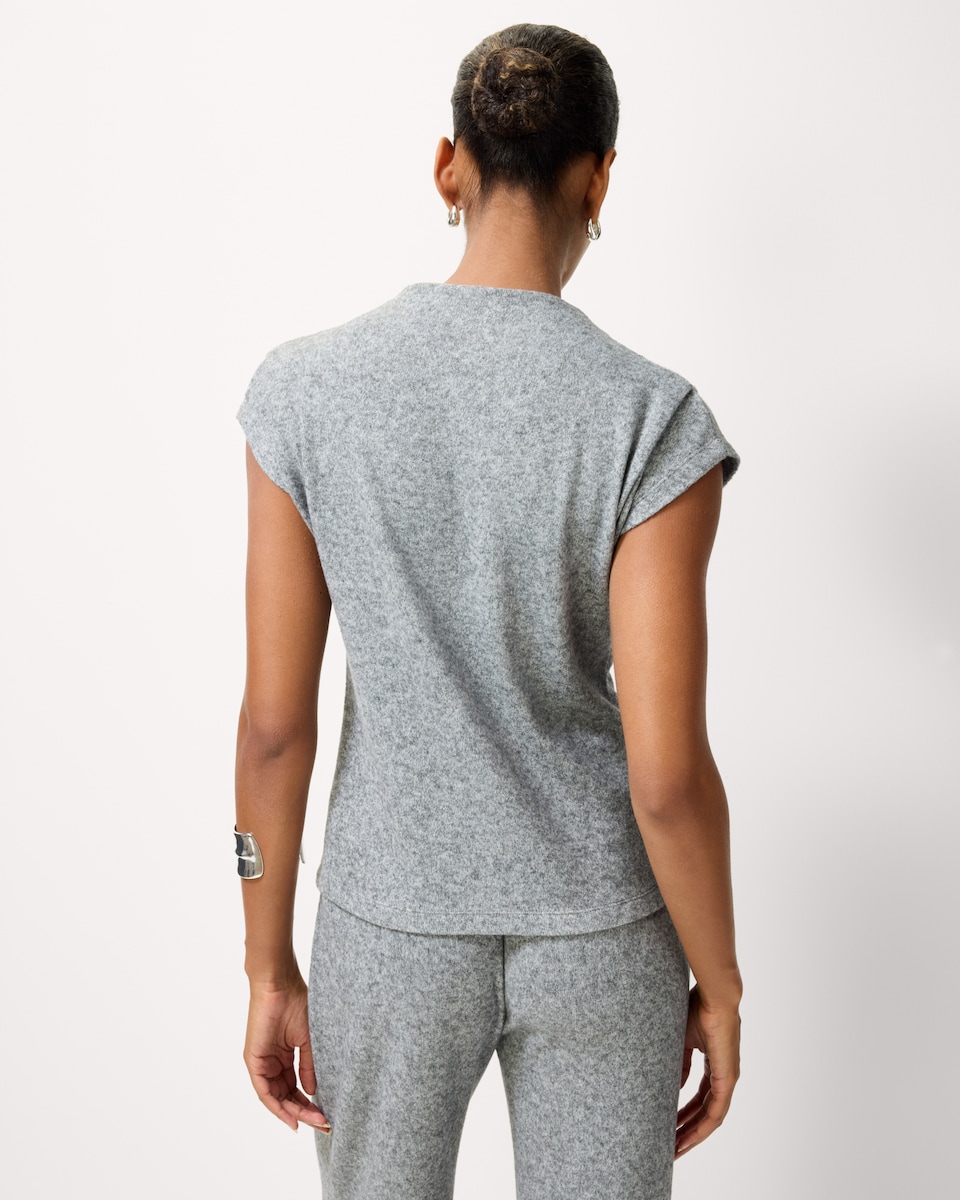 image 1 of F&F Brushed Pleated Sleeve Co-ord Top in Grey