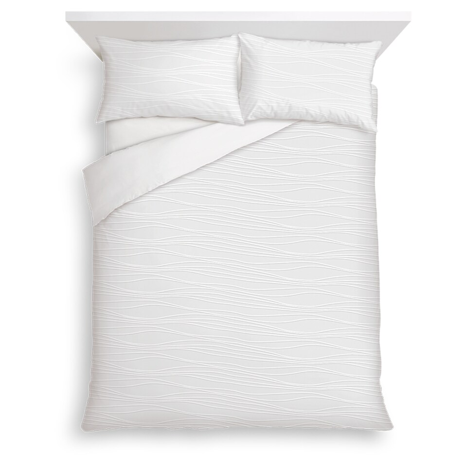 F&F Home Bedding White Wave Jersey Duvet Set King