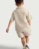 image 2 of F&F Boys 2-Piece Pure Cotton Textured Shirt and Shorts Set in Stone