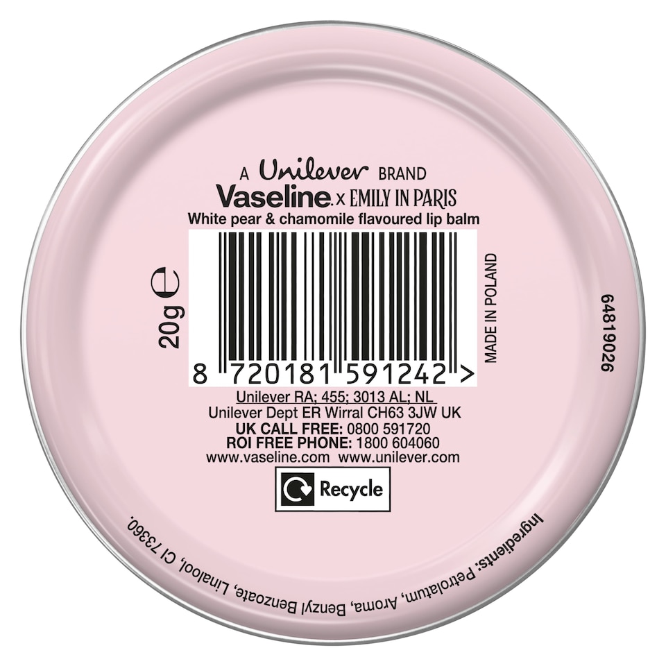 image 1 of Vaseline Limited Edition Emily in Paris Rouge Romance Lip Balm 20g