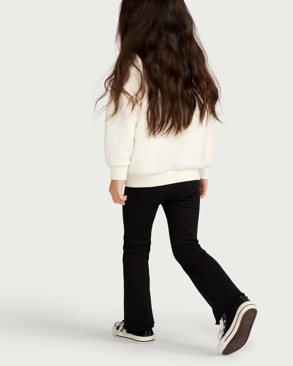 image 1 of F&F Girls 2-Pack Cotton Rich Flared Leggings in Black