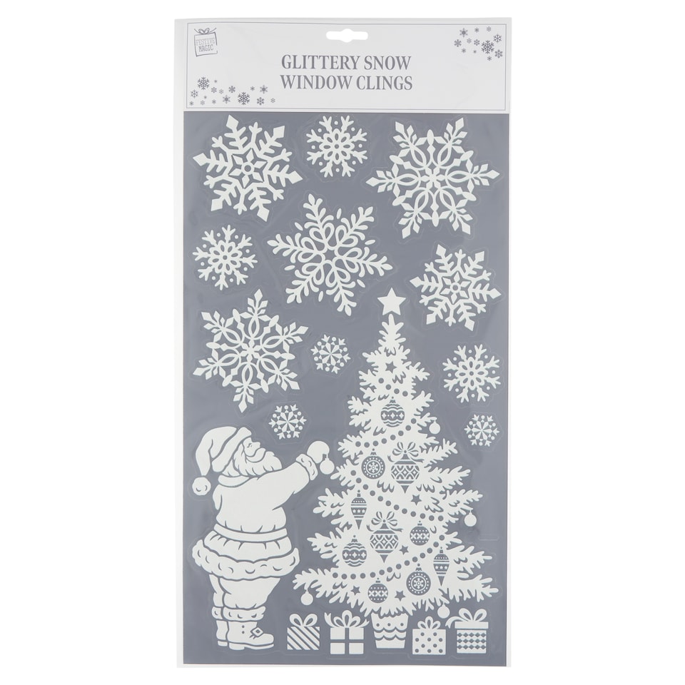 Festive Magic Glittery Snow Window Clings