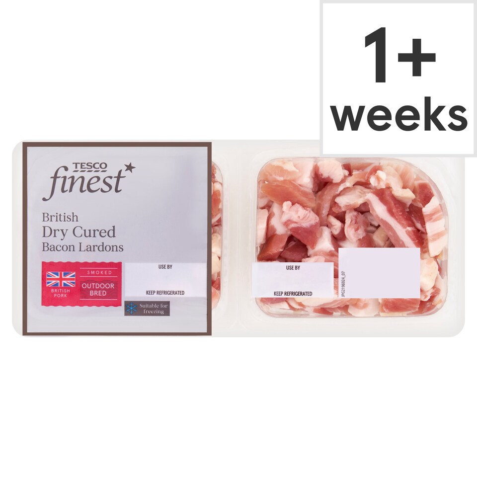Tesco Finest Dry Cure Bacon Lardons 180G Tesco Groceries