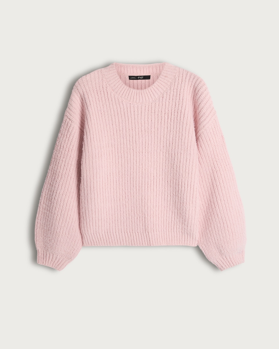 F&F Chenille Ribbed Knit Jumper in Pink