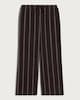 image 4 of F&F Textured Stripe Wide Leg Drawstring Trousers in Brown