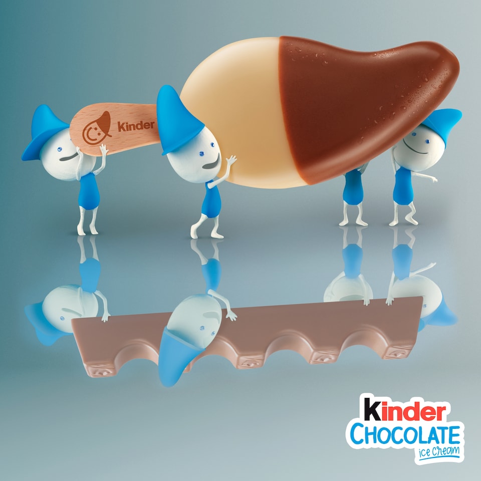 image 1 of Kinder Chocolate Ice Cream Sticks 4 x 55 ml