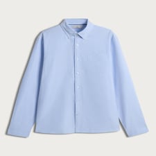 F&F Pure Cotton Brushed Button Down Oxford Shirt in Blue