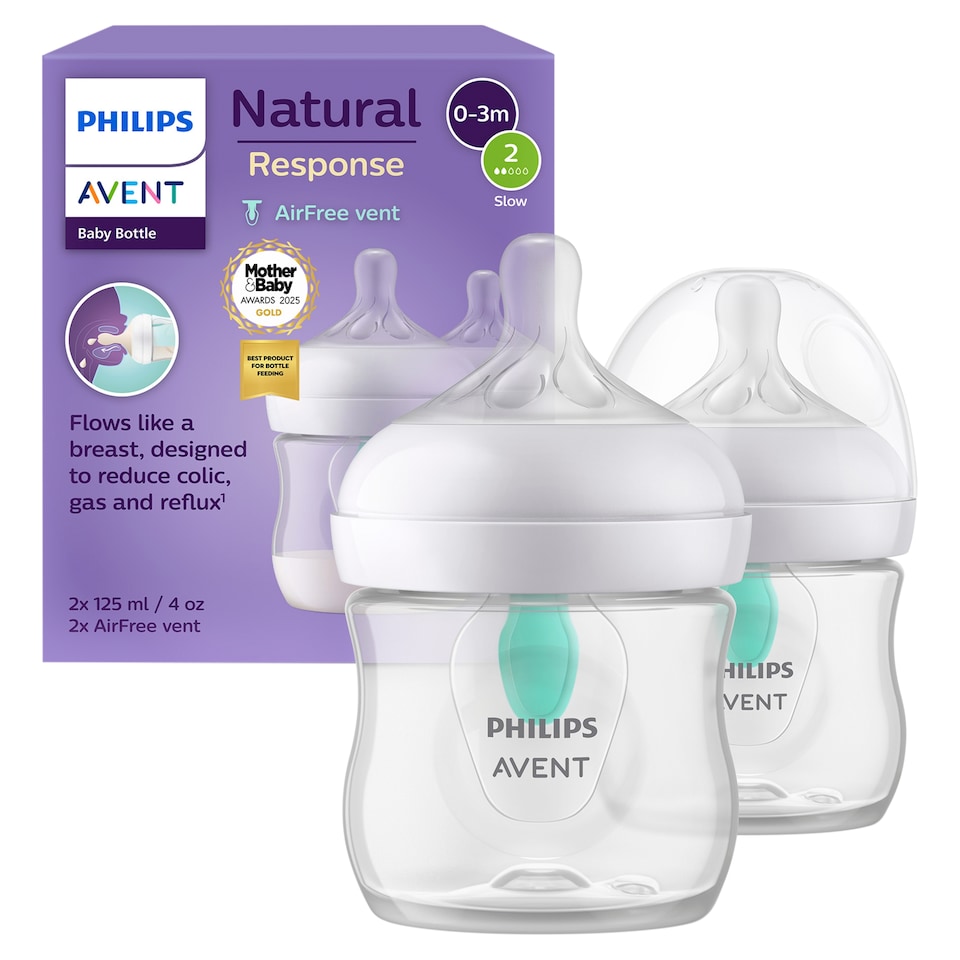 image 1 of Philips Avent Natural Response Bottle AirFree Vent 0m+ 2 x 125ml