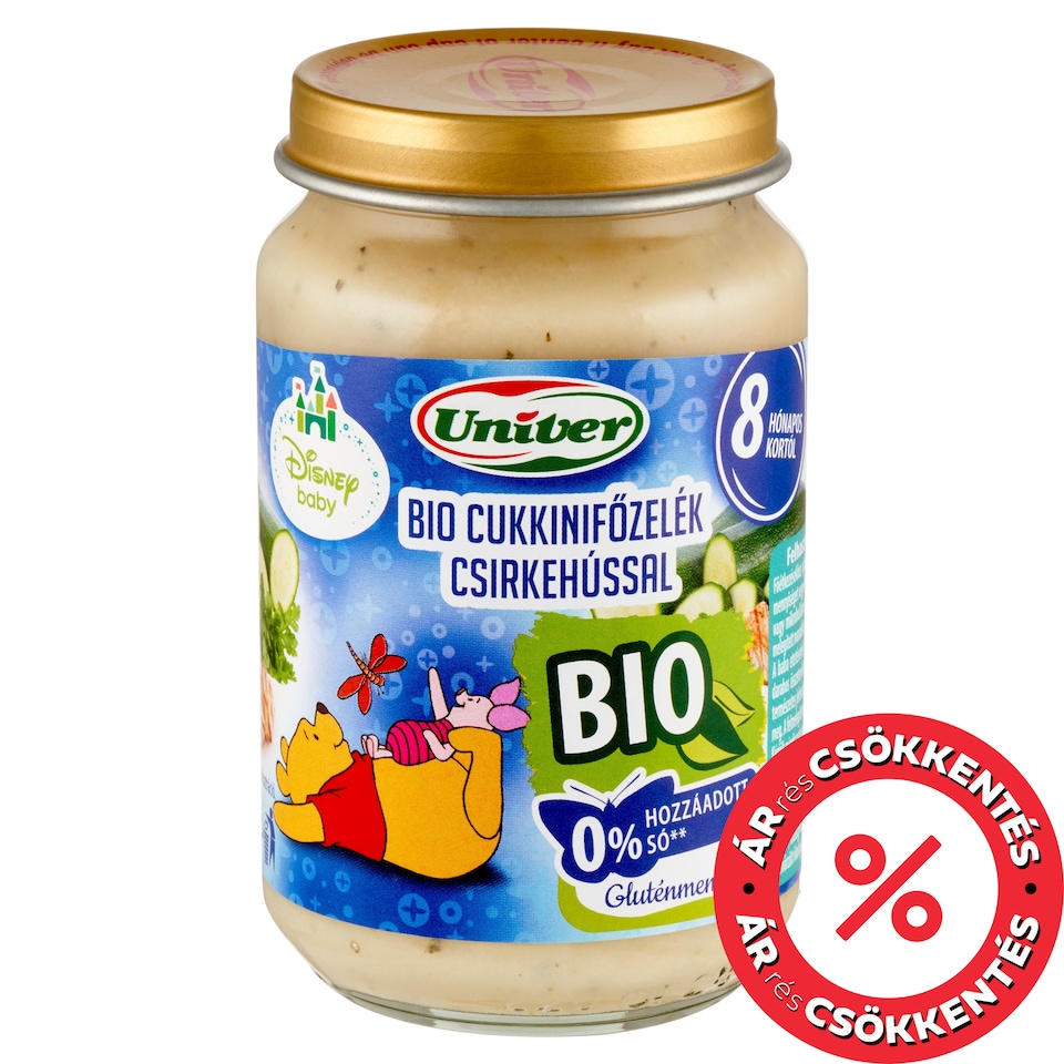 Univer Disney Baby bio cukkinifőzelék csirkehússal bébiétel 8 hónapos kortól 163 g